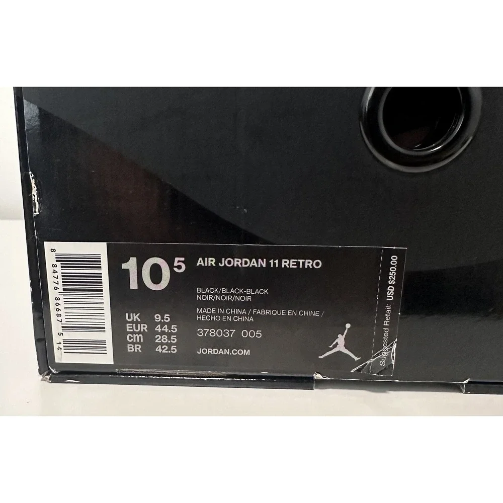 New Air Jordan 11 Cap and Gown 2018 Size 10.5 Rare Retro Authentic Black High MJ